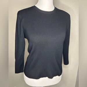 Zara Black Ribbed Knit Top